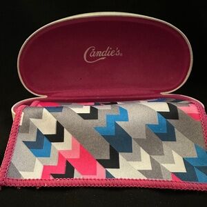 Candies Hard Eyeglasses Case White w/ Matching Cloth